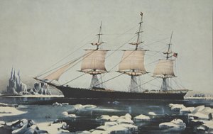 Clipper Ship, Red Jacket - Jäällä Cape Hornin edustalla, hänen matkallaan Australiasta Liverpooliin, elokuu 1854, pubi. 1855, Currier & Ives tekijältä American School
