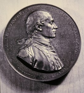 John Paul Jonesin muistomitali Jean-Antoine Houdonin muotokuvan jälkeen tekijältä American School