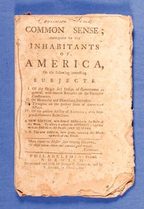 "Common Sense: Addressed to the Inhabitants of America", Thomas Painen (1737-1809) uusi painos, painettu Philadelphiassa tekijältä American School