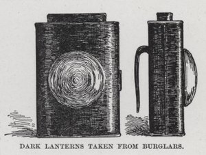 Tummat lyhdyt otettu murtovarkailta (litho) tekijältä American School