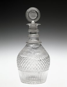 Karahvi ja tulppa, c. 1820-1840 (lyijytön lasi) tekijältä American School