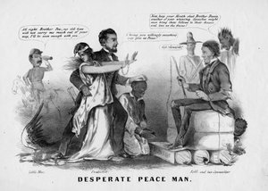 Desperate peace man, julkaisija Currier & Ives, New York, n. 1866 tekijältä American School