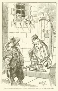 Earl of Strafford vastaanottaa Laudin siunauksen matkalla teloitukseen (1641) (kaiverrus) tekijältä American School