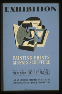 Näyttely New York City Art Projectin taiteilijoiden maalauksia, grafiikkaa, seinämaalauksia, veistoksia tekijältä American School