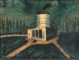 Fairmount Waterworks, n. 1838 (öljy kankaalle) tekijältä American School
