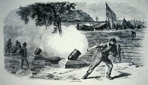 Federal Mortar Battery Yhdysvaltain sisällissodan aikana (1861-65) (litho) tekijältä American School