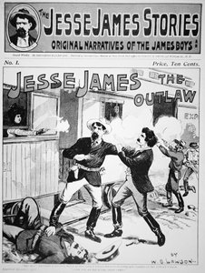 The Jesse James Storiesin etukansi painettu 1898 (litho) tekijältä American School