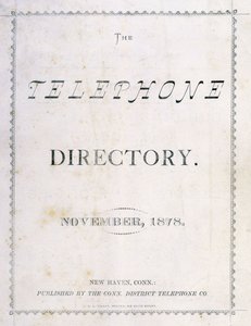 Marraskuun 1878 The Telephone Directory -lehden etukansi tekijältä American School