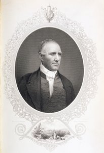 Kenraali Samuel Houston, julkaisusta "The History of the United States", osa. II, Charles Mackay, kaiverrettu daguerrotypiasta (kaiverrus) tekijältä American School