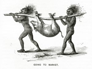 Going to Market, kuva Appletons Journalista, 4. toukokuuta 1872 tekijältä American School