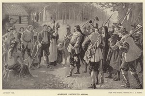 Kuvernööri Carteretin saapuminen (litografia) tekijältä American School