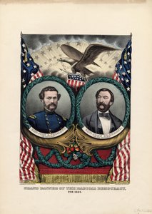 Radikaalidemokratian suuri lippu, vuodelle 1864, pubi. kirjoittanut Currier & Ives, 1864 tekijältä American School