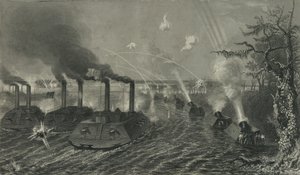 Gun and Mortar Boats on Mississippi, noin 1878 tekijältä American School