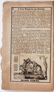 Hard Times, sivu 2 American Comic Almanacista vuodelta 1838 tekijältä American School