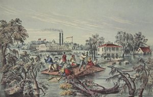High Water In The Mississippi, pubi. 1868, Currier & Ives tekijältä American School