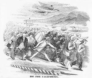 Ho! Kalifornia, kuva New York Atlasista, 14. tammikuuta 1849 tekijältä American School