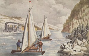 Ice-Boat Race on Hudson, pubi. C. 1855, Currier & Ives tekijältä American School