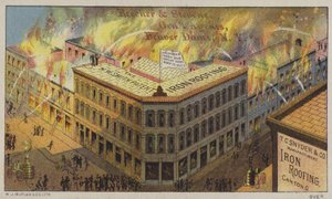 Rautaeristetyt rakennukset tulenkestäväksi (chromolitho) tekijältä American School