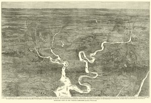 Isometrinen näkymä Virginian kampanjasta, katse länteen, kesäkuu 1864