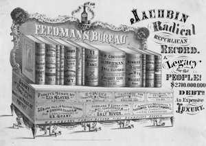 Jacobin Radical Republican Record: perintö kansalle!: 2 700 000 000 dollarin velka!!: kallis luksus, julkaisija Joseph Godfrey, Michigan, 1868
