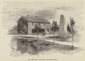 John Ericssonin syntymäpaikka ja muistomerkki (kaiverrus) tekijältä American School