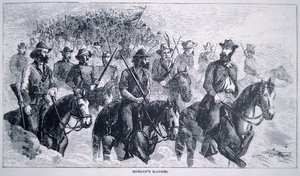 John Hunt Morganin (1825-64) Raiders (litho) tekijältä American School
