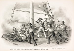 John Paul Jones vangitsee kreivitär ja Serapis, 23. syyskuuta 1779, pub.1885 tekijältä American School