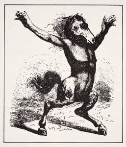 Kelpie Water Demon, Thomas Keightleyn (1789-1872) Maailman oppaasta tonttuihin, keijuihin, haltioihin ja muihin pieniin ihmisiin Julkaistu 1880, (BW-kaiverrus) tekijältä American School