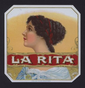 La Rita, sikarin etiketti (chromolitho) tekijältä American School