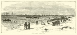 Joukkojen laskeutuminen Fort Fisherin yläpuolelle tammikuussa 1865 tekijältä American School