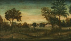 Maisema rakennuksilla, 1700-luvun loppu tekijältä American School