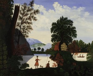 Maisema intiaanien kanssa, 1880 tekijältä American School