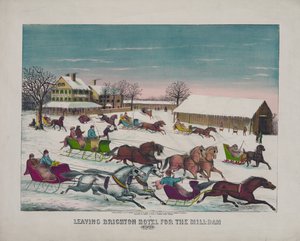 Lähtö Brighton Hotelista Mill-Damille, talvi, n. 1871 (tulostus) tekijältä American School