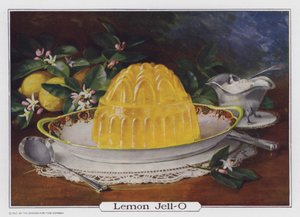 Lemon Jell-O, Genesee Pure Food Company, Le Roy, New York, Yhdysvallat, mainos (värilitografia). tekijältä American School