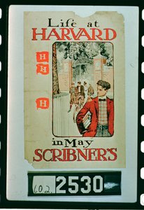 Life at Harvard, juliste, joka mainostaa Scribners Magazinen toukokuun painosta