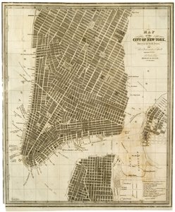 New Yorkin kaupungin kartta [Manhattanilla pohjoiseen 36th Streetiin asti] tekijältä American School