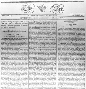 Masthead of The Bee, painettu 23. elokuuta 1797 (tulostus) tekijältä American School