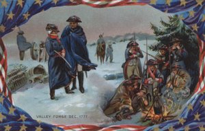Memorial Day -kortti, Valley Forge, joulukuu 1777 (värilitografia) tekijältä American School
