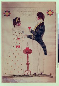 Neiti Francis Taylor ja sulhanen, 1831 (wc paperilla) tekijältä American School