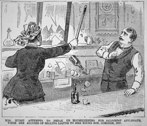 Rouva Hurst hajottaa salongin, "Police Gazette" tekijältä American School