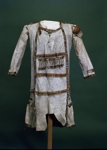 Native American polvipituinen nahkapaita (caribou skin) (katso edestä 109423) tekijältä American School