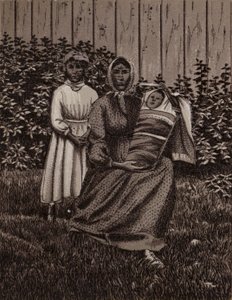 Niagaran putoukset: Intian perhe (litho) tekijältä American School