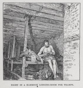 Yö riippumatossa kulkurien majoitushuone (litho) tekijältä American School