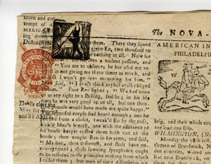 Sivu Halifax Gazettesta eli The Weekly Adviserista", Nova Scotia, 12.-19. joulukuuta 1765 tekijältä American School