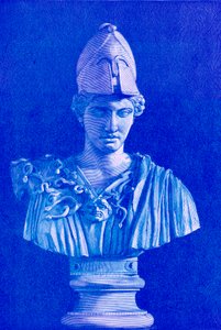 Pallas Athene, Victor Duruyn kuvitus Kreikan historiasta, julkaistu 1890 (digitaalisesti paranneltu kuva)