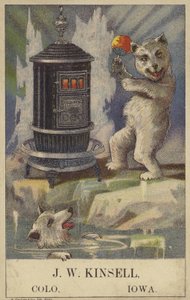 Jääkarhu tanssii lieden ääressä (chromolitho) tekijältä American School