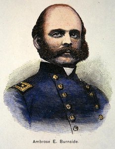 Ambrose E. Burnsiden muotokuva (väri litho) tekijältä American School
