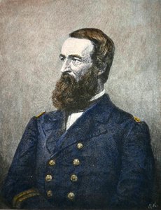 Muotokuva David Dixon Porterista (1813-91), liittovaltion laivaston amiraalista (värilitho) tekijältä American School
