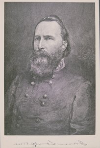 Kenraali James Longstreetin (1821-1904) muotokuva (litho) tekijältä American School
