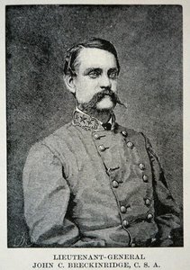 Kenraaliluutnantti John Breckinridgen muotokuva (litho) tekijältä American School